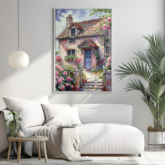 Dreamy Summer Village med Ro Poster