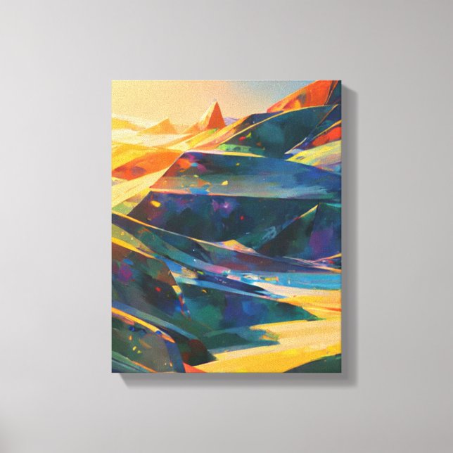 Dreamy Sunset over Vibrant Mountains Canvastryck (Framsida)