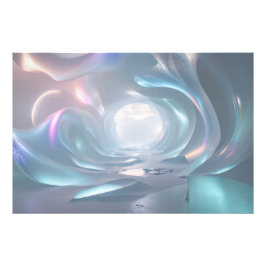 Dreamy Surreal Ice Tnel Futuristiska Fantasy Lands Fototryck