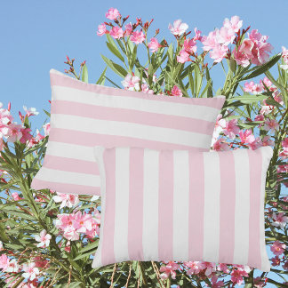Dreamy Sweet Pink And White Stripe Prydnadskudde