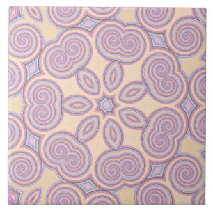 Dreamy Swirls - Pastel Psychedelic Mönster Kakelplatta