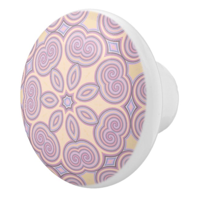 Dreamy Swirls - Pastel Psychedelic Mönster Knopp (Höger)