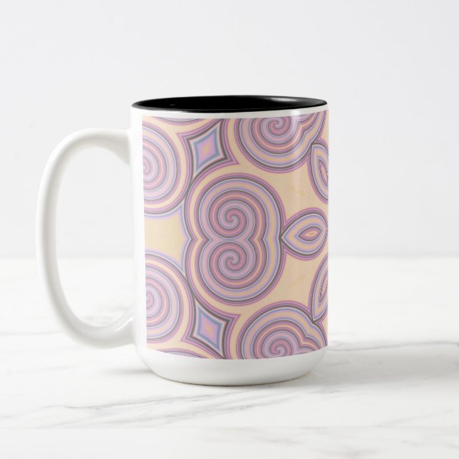 Dreamy Swirls - Pastel Psychedelic Mönster Två-Tonad Mugg (Vänster)