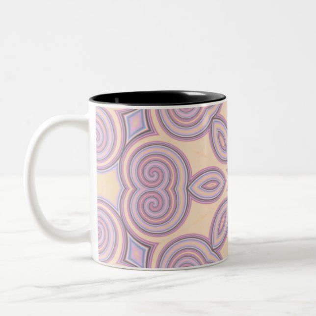 Dreamy Swirls - Pastel Psychedelic Mönster Två-Tonad Mugg (Vänster)