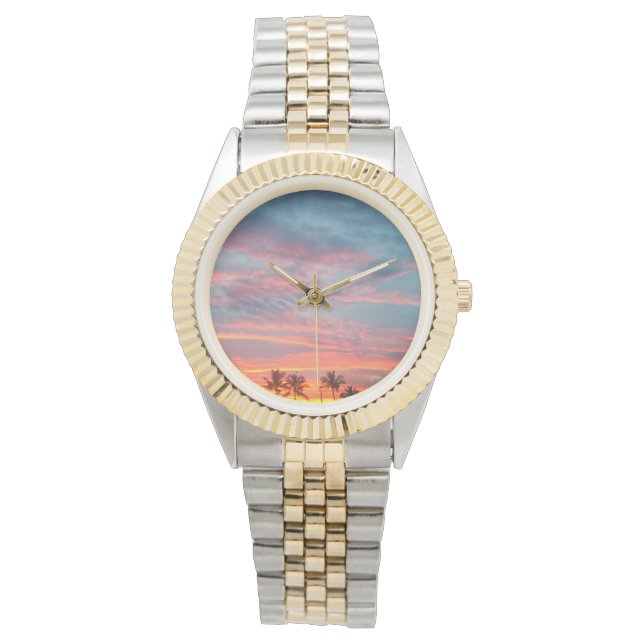 Dreamy Tropical Sunset Armbandsur (Framsida)