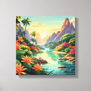 Dreamy Tropical Sunset Canvastryck