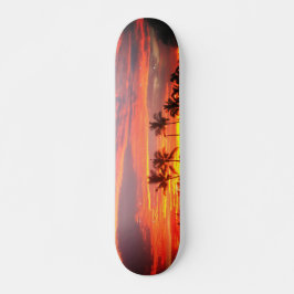 Dreamy Tropical Sunset Mini Skateboard Bräda 18,5 Cm