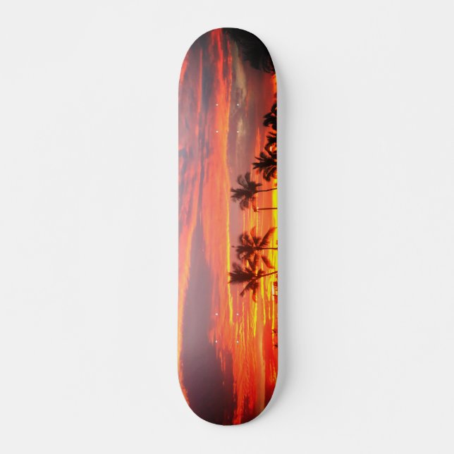 Dreamy Tropical Sunset Mini Skateboard Bräda 18,5 Cm (Framsida)