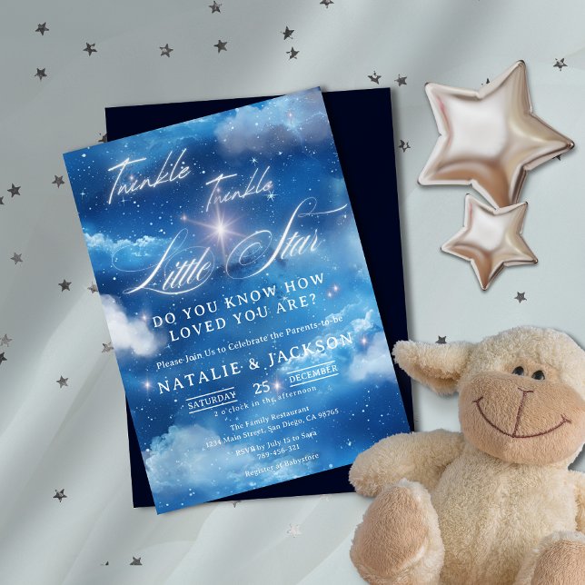 Dreamy Twinkle Twinkle Little Star Baby Shower Inbjudningar (Dreamy Twinkle Twinkle Little Star Baby Shower Invitation)