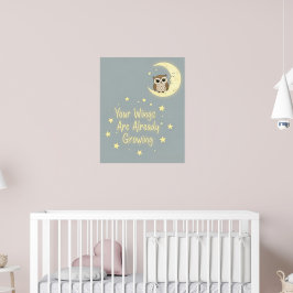 Dreamy Uggla & Måne Nursery Poster
