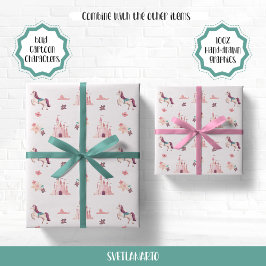 Dreamy Unicorn och Castles Wrapping Papper Presentpapper