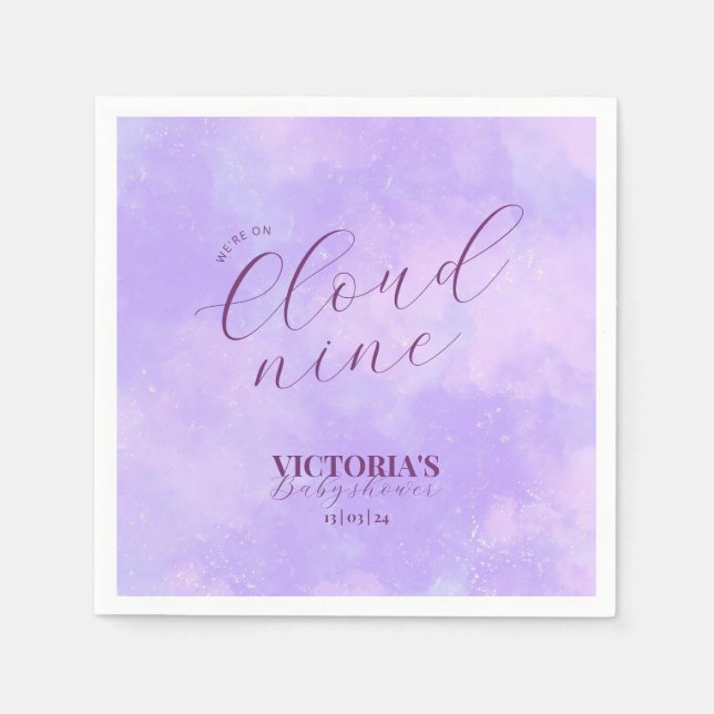 Dreamy vi är på Cloud Nine Baby Shower Pappersservett (Framsidan)