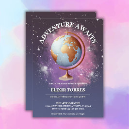 Dreamy Watercolor Äventyr Awaits Baby Shower Inbjudningar