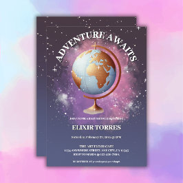 Dreamy Watercolor Äventyr Awaits Baby Shower Inbjudningar