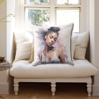 Dreamy Watercolor Ballerina Kudde
