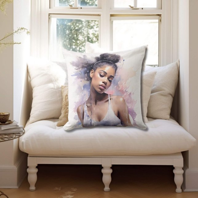 Dreamy Watercolor Ballerina Kudde (Skapare uppladdad)