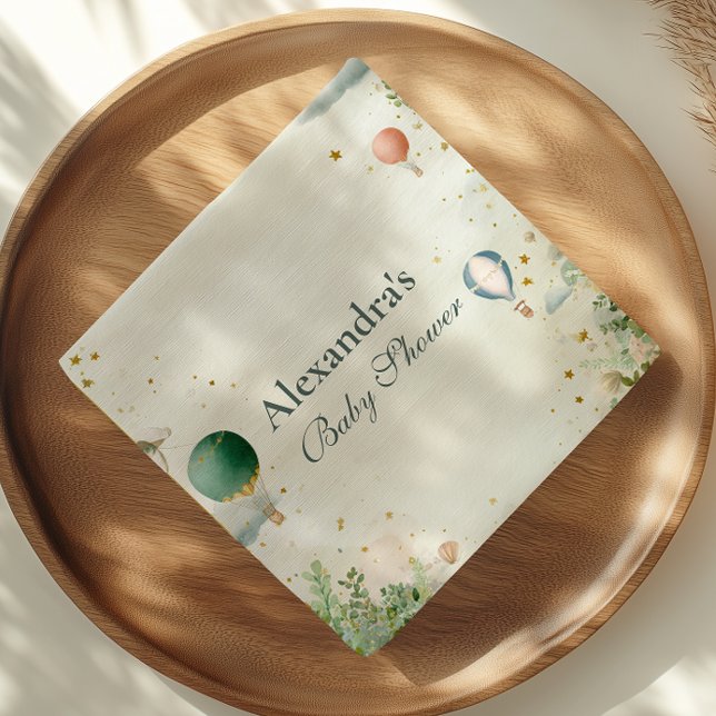 Dreamy Watercolor Balloon Baby Shower Pappersservett (Skapare uppladdad)