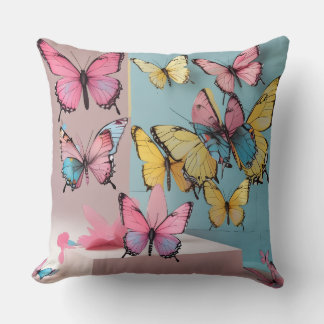 Dreamy Watercolor Butterfly Pillow Kudde