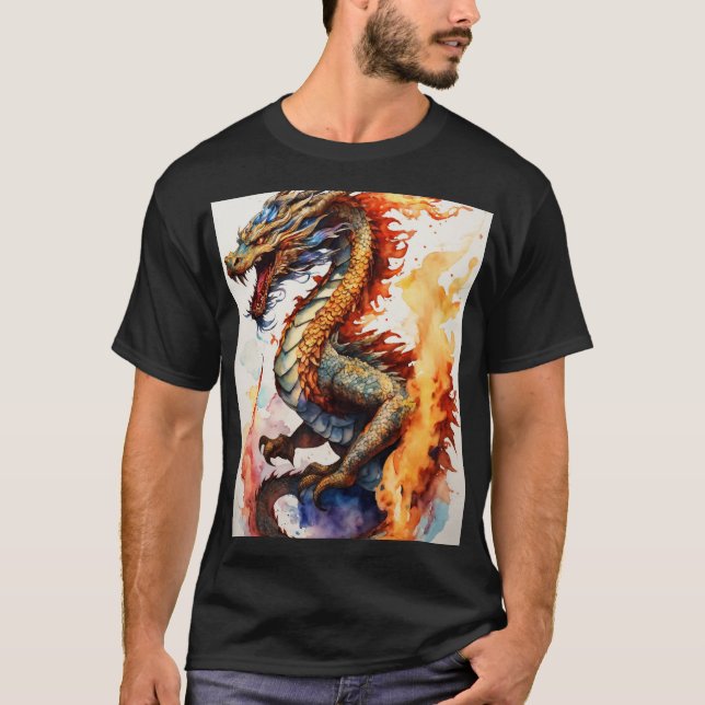 Dreamy Watercolor Dragon T-Shirt (Framsida)