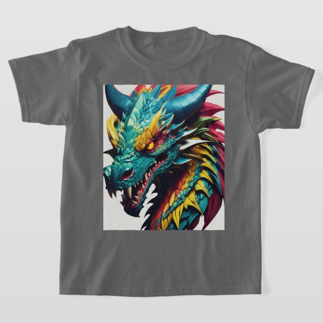 Dreamy Watercolor Dragon T-Shirt Design (Laydown)