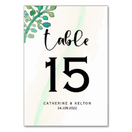 Dreamy Watercolor Elegant Greenery Bröllop Bordsnummer