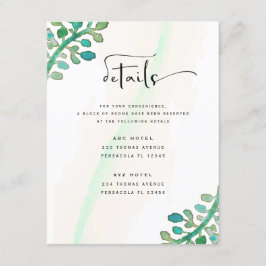 Dreamy Watercolor Elegant Greenery Bröllop Tilläggskort
