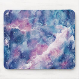Dreamy Watercolor Galaxy & Stars Mouse Pad Musmatta