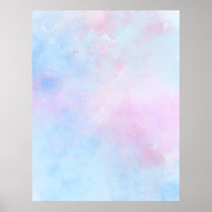 Dreamy Watercolor Rosa Blue Poster