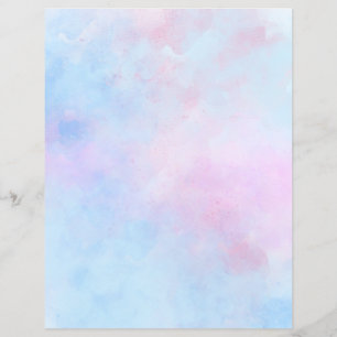 Dreamy Watercolor Rosa Blue Scrapbook Papper