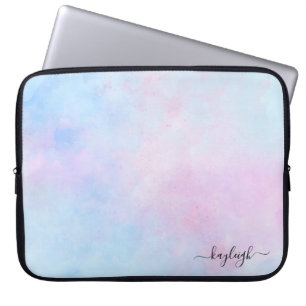 Dreamy Watercolor Rosa Blue Turcos Laptop Fodral
