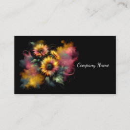 Dreamy Watercolor Sunblommor Visitkort