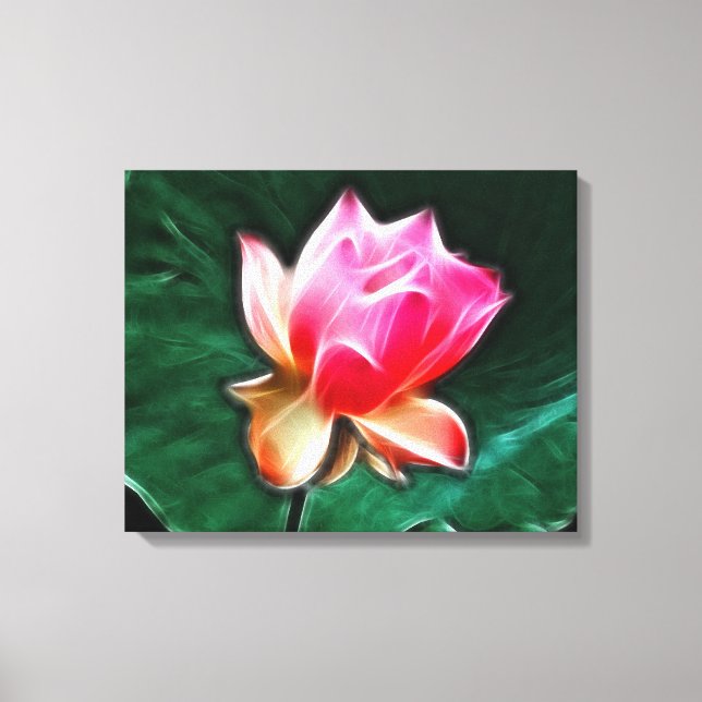 Dreamy Waterlily Blommigt Wrapped Canvas (Framsida)