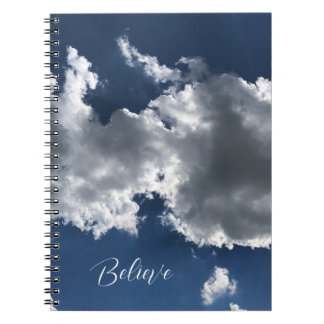 Dreamy White Clouds Photo Spiral Notebook Anteckningsbok