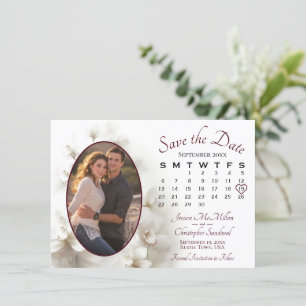 Dreamy White Orchids Bröllop Calendar & Photo Spara Datumet
