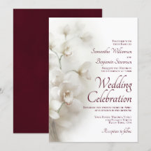 Dreamy White Orchids Elegant Burgundy Bröllop