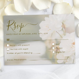 Dreamy White Roses Background Photo Wedding OSA Kort
