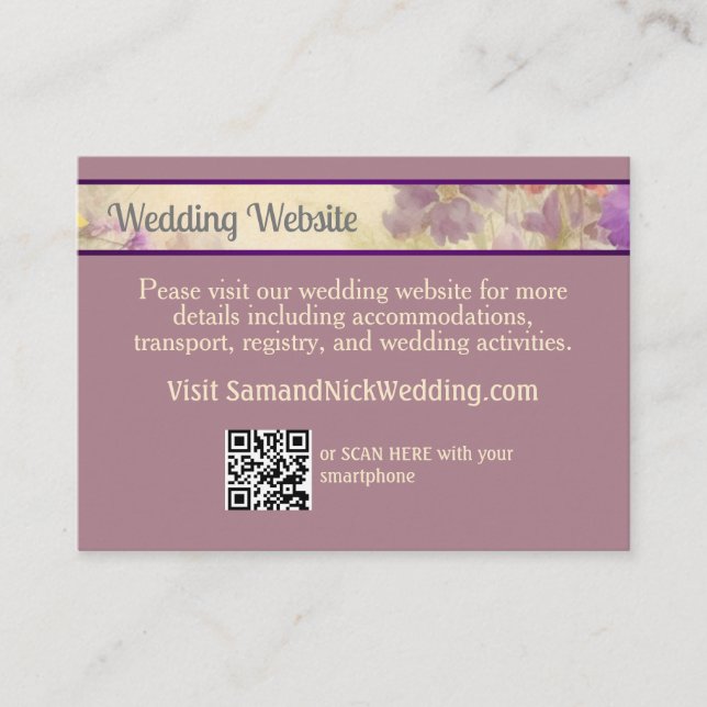 Dreamy WildblomElegant bröllop Tilläggskort (Framsida)