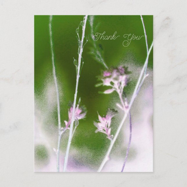 Dreamy Wildflowers – Pastel Nature Thank You Card Helg Vykort (Framsida)