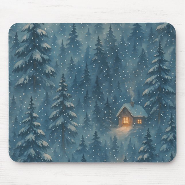 Dreamy Winter Forest Mysigt Blanket Musmatta (Framsidan)