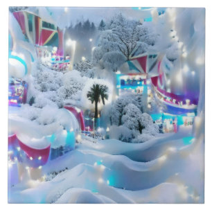Dreamy Winter Wonderland Ljus Kakelplatta