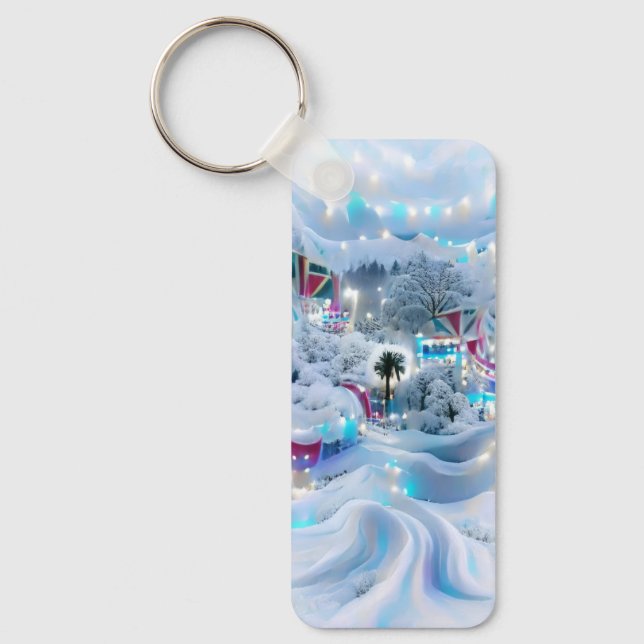 Dreamy Winter Wonderland Ljus Nyckelring (Framsida)
