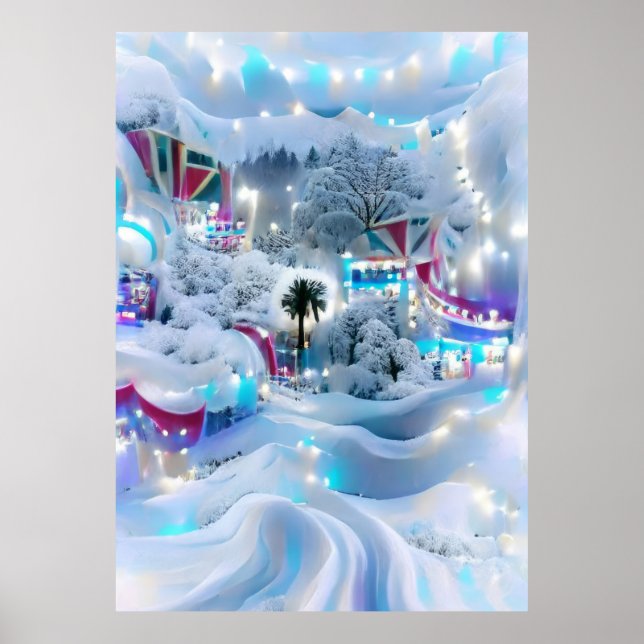 Dreamy Winter Wonderland Ljus Poster (Framsidan)