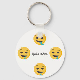 Dregla Emoji ansikte och '' ditt namn här ", Nyckelring