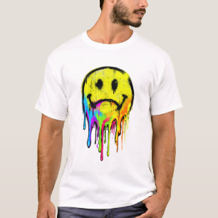 Dreglande regnbågsgraffiti Smileys T Shirt