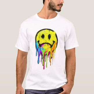 Dreglande regnbågsgraffiti Smileys T Shirt