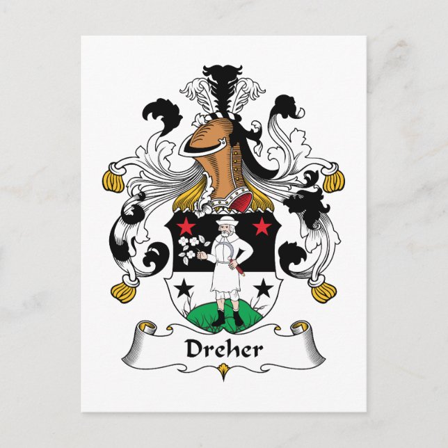 Dreher Family Crest Vykort (Framsida)