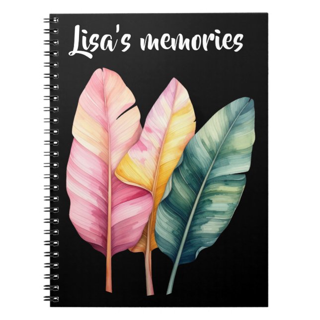 Drei Bananen Blätter in Pastellfarben  Anteckningsbok (Framsidan)