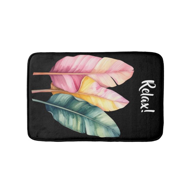 Drei Bananen Blätter in Pastellfarben  Badrumsmatta (Framsidan)