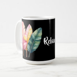 Drei Bananen Blätter in Pastellfarben  Kaffemugg