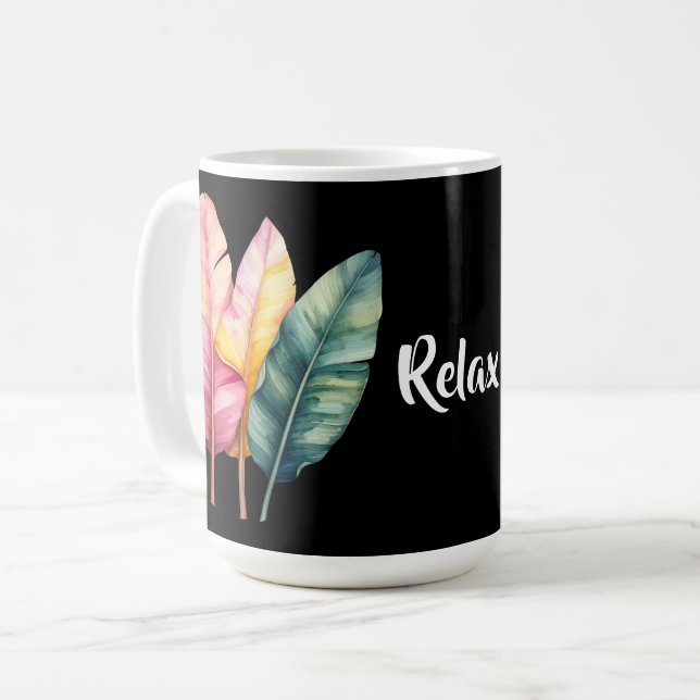 Drei Bananen Blätter in Pastellfarben  Kaffemugg (Framsida vänster)